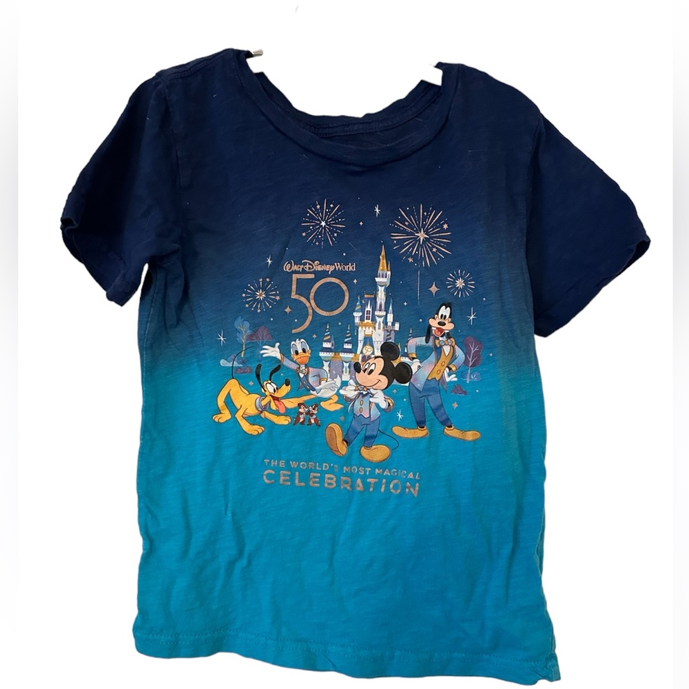 Children's T-Shirt Disney World 50th Anniversary S 5/6 Years Kids - EUC!
